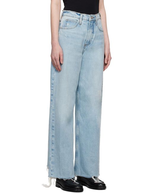FRAME Blue 'le High 'n' Tight Wide Crop' Jeans