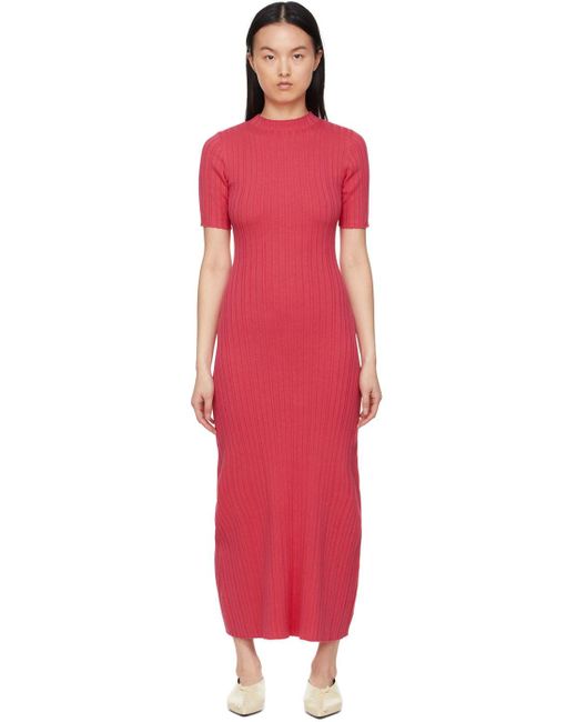 Anna Quan Cotton Tamsin Midi Dress in Fuchsia (Red) | Lyst