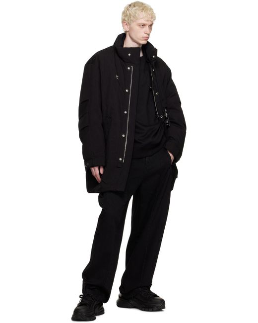 Wooyoungmi Black Pleated Jeans for men