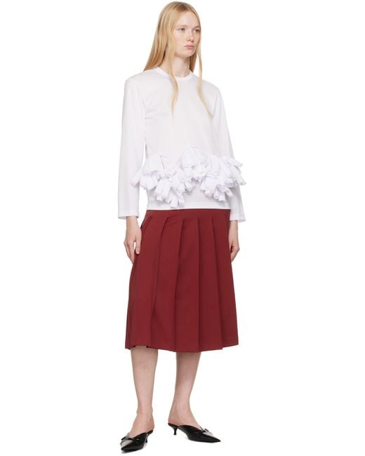 Comme des Garçons Red Polyester Back Pin Mesh T-Shirt