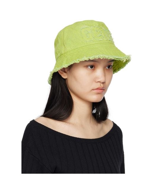 Gcds Green Distressed Bucket Hat
