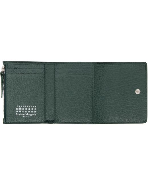 Maison Margiela Green Four Stitches Wallet for men
