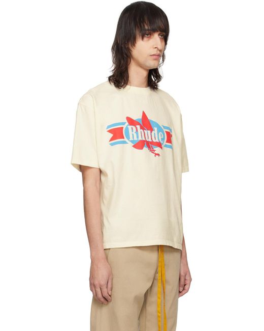 Rhude Multicolor Off-white Chevron Eagle T-shirt for men