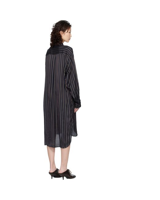 Dries Van Noten Black Shirt Midi Dress