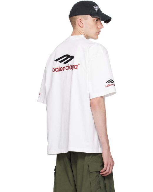 メンズ Balenciaga ホワイト 3b Sports Icon Tシャツ White