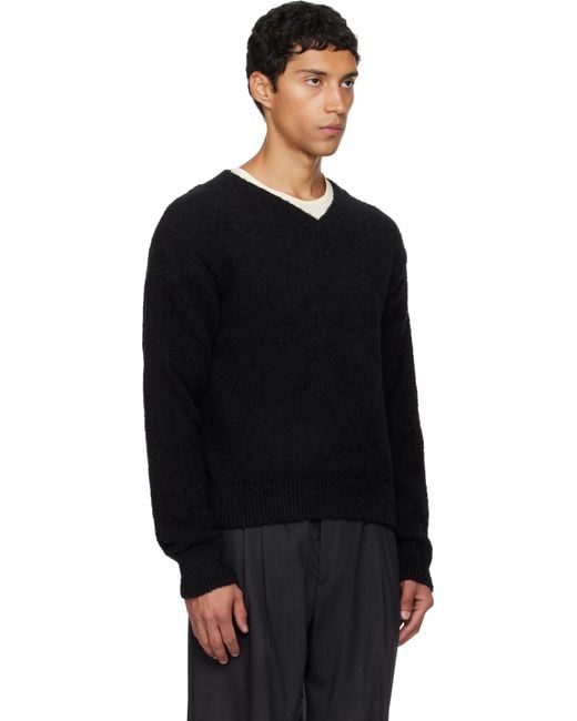 mfpen Black V-Neck Sweater for men