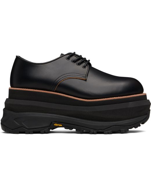 Sacai Black Leather Oxfords for men