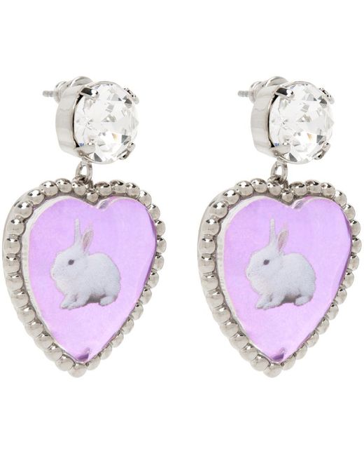 Safsafu Purple Ssense Exclusive Bunny Bff Earrings