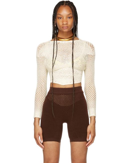 Isa Boulder Ssense Exclusive Off-white Crochet Scan Long Sleeve Sweater ...