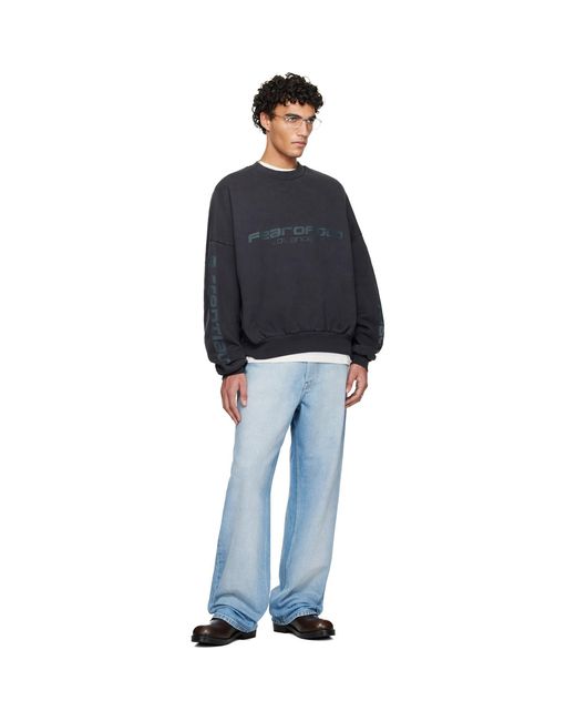 Fear Of God Black Holiday 'Los Angeles' Heavy Fleece Cropped Sweatshirt for men