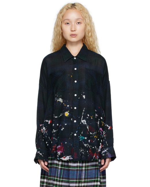 R13 Cotton Paint Splatter Shirt in Black Lyst