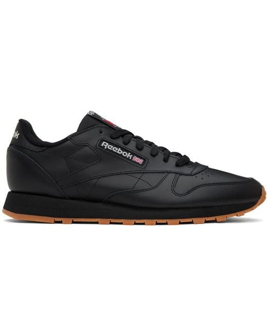 Reebok Black Classic Leather Sneakers for men