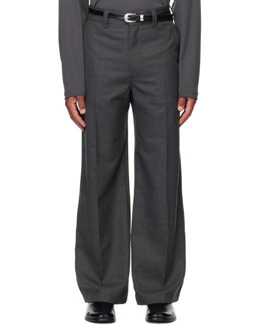 Lemaire Black Straight Tailored Trousers for men
