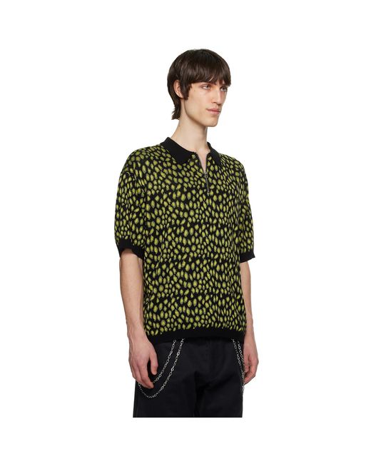 Bluemarble Green Jacquard Polo for men