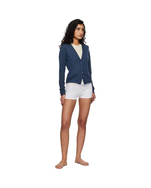 Skims Blue Featherweight Cashmere Cardigan