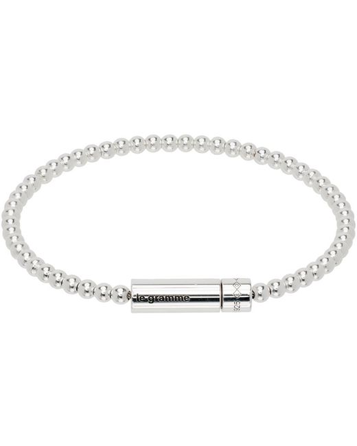 Bracelet 'le 11 g' argenté - beads Le Gramme pour homme en coloris Black