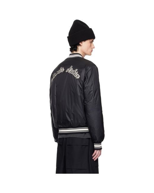 Moncler Black Bouchet Reversible Down Bomber Jacket for men