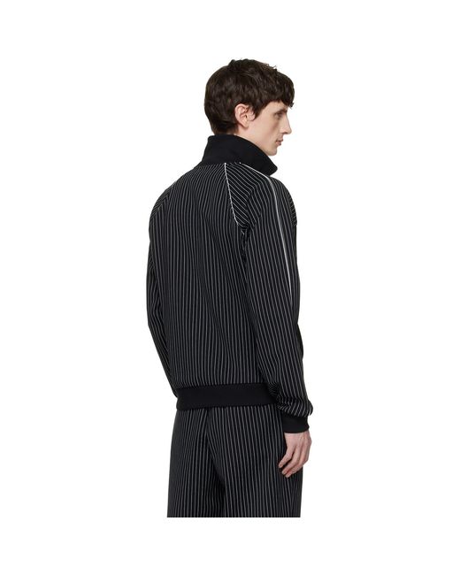 Fred Perry Black Kris Van Assche Edition Pinstripe Track Jacket for men