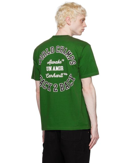 AWAKE NY Green Carhartt Wip Edition T-shirt for men