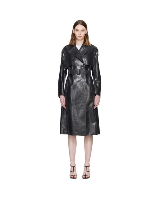 Mackage Black Carmela-Snk Snake Pattern Leather Coat
