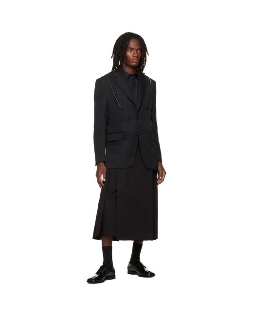 Simone Rocha Black Structured Slash Blazer for men