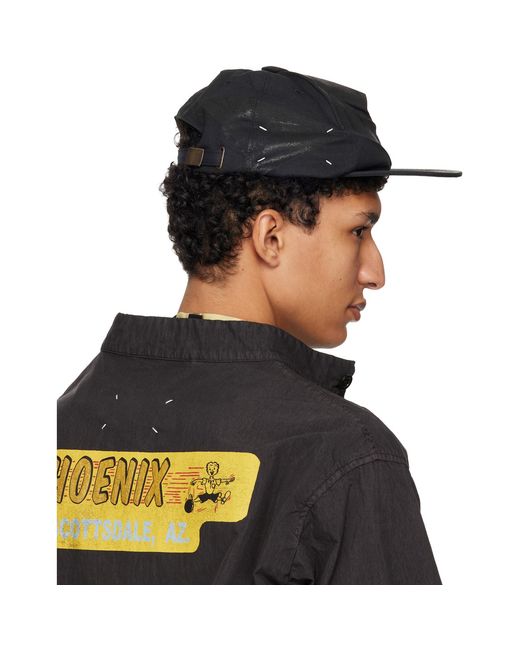 Maison Margiela Black Coated Cotton Cap for men