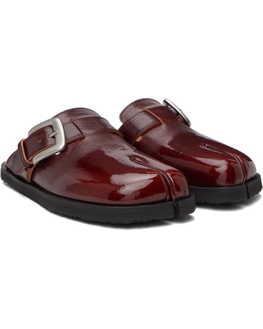 Maison Margiela Brown Burgundy Tabi Daily Mule Loafers for men