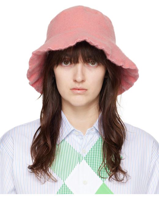 Comme des Garçons Green Comme Des Garçons Shirt Pink Wool Nylon Tweed Bucket Hat