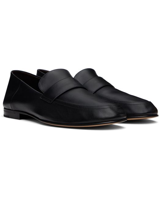 The Row Black Classic Loafers for men