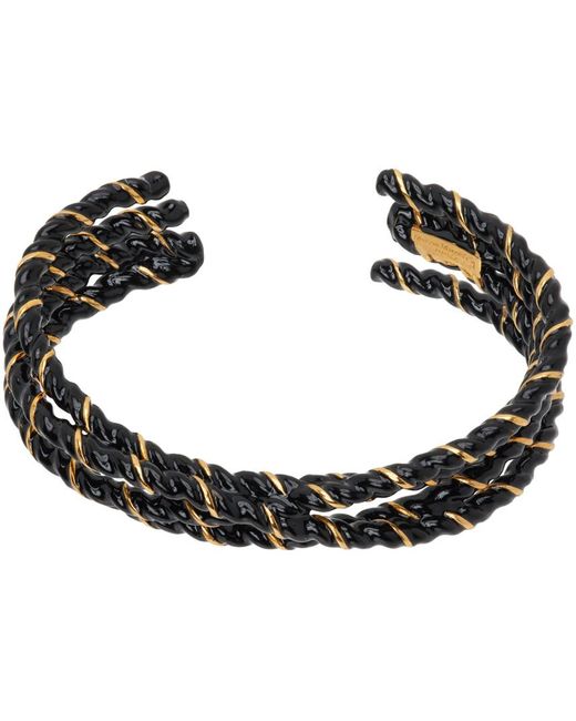 Maison Margiela Gold & Black Laces Bracelet for men