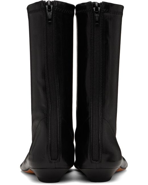 Khaite Black Apollo Flat Ankle Boots