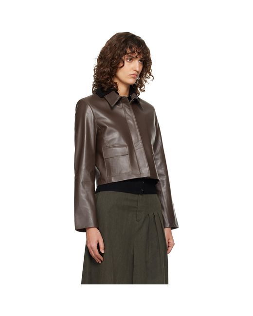 Nour Hammour Black Bleeker Fitted Leather Jacket