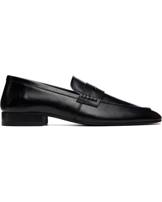 Dries Van Noten Black Leather Loafers for men