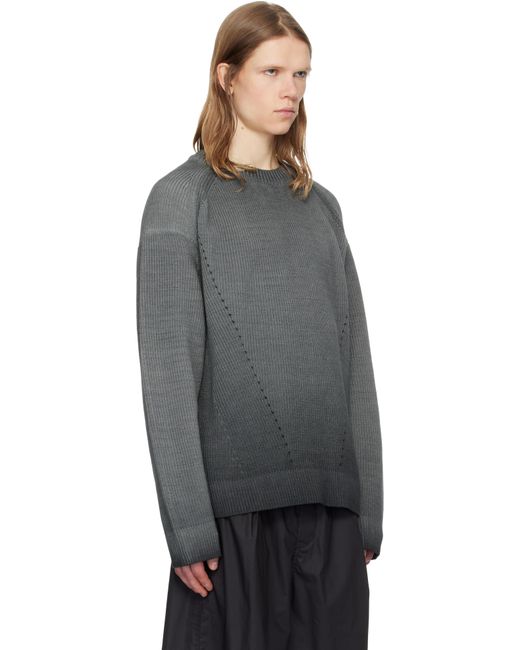 メンズ Juun.J グレー コットン ダイ セーター Gray