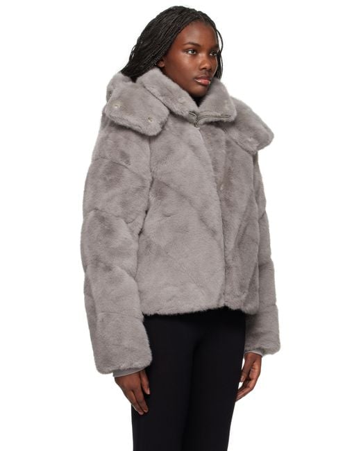 Mackage グレー Anik フェイクファー ダウンジャケット Gray