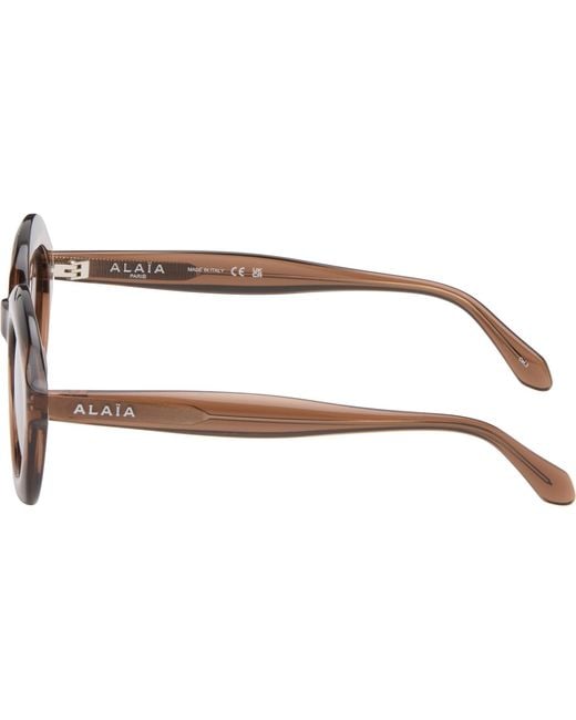 Alaïa Brown Round Sunglasses