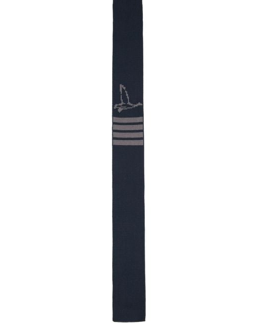 Thom Browne Black Geese Icon Jacquard Knit Tie for men