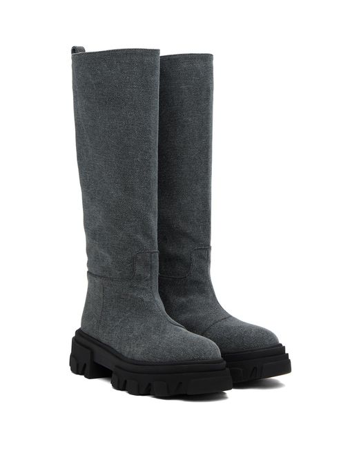Gia Borghini Black Giaborghini Blue Perni 07 Denim Boots
