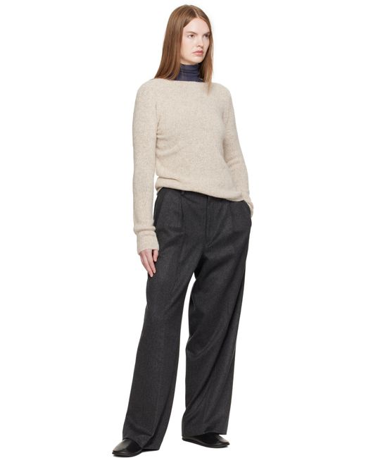 AURALEE Cashmere Moleskin Two-Tuck Trousers in Black | Lyst