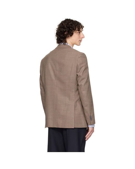Boss Black Regular-Fit Patterned Wool Blend Blazer for men