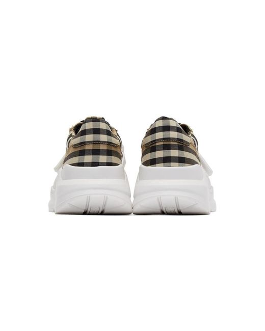 burberry beige check regis sneakers