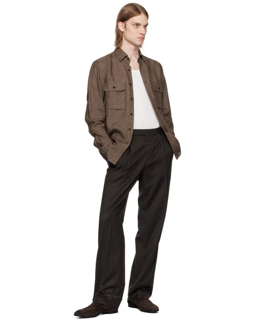 メンズ Brioni ブラウン Pba44 トラウザーズ Black