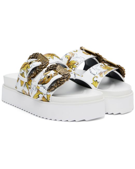 Versace Jeans Couture ホワイト アウトライン バロッコ Arizona サンダル Black