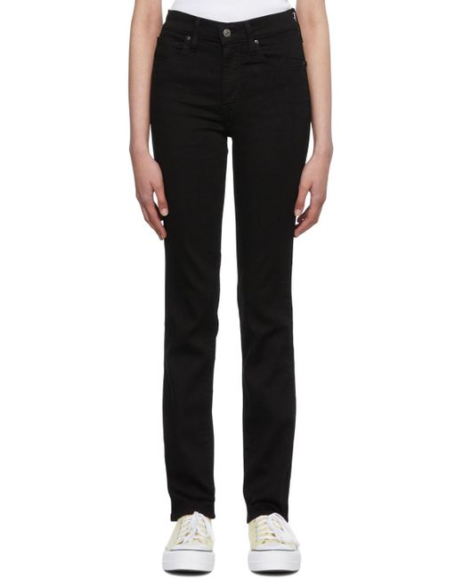 Levi's Denim 724 High Rise Jeans in Soft Black (Black) | Lyst