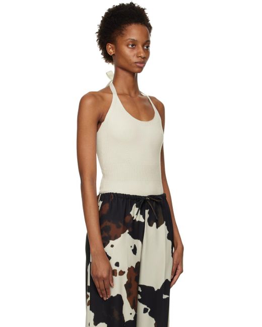 Dries Van Noten Black Off-white Halter Bodysuit