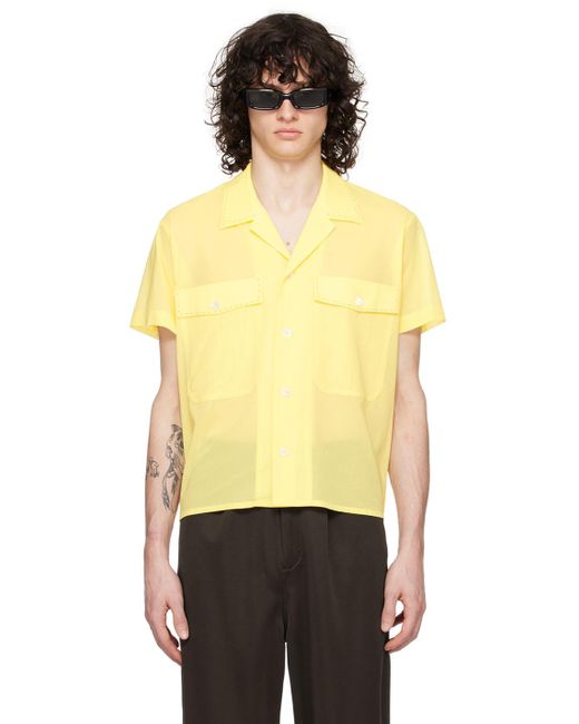 Chemise écourtée jaune Second/Layer pour homme en coloris Black