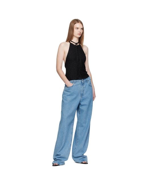 Christopher Esber Black Imber Metallic Halter Top