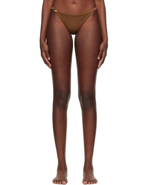 Versace Brown Safety Pin Bikini Bottom