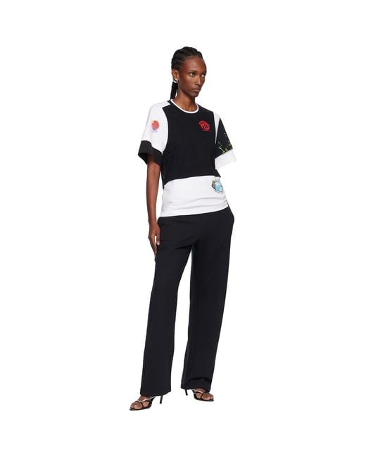 MARINE SERRE Black Regenerated Graphic Jersey Layered T-Shirt