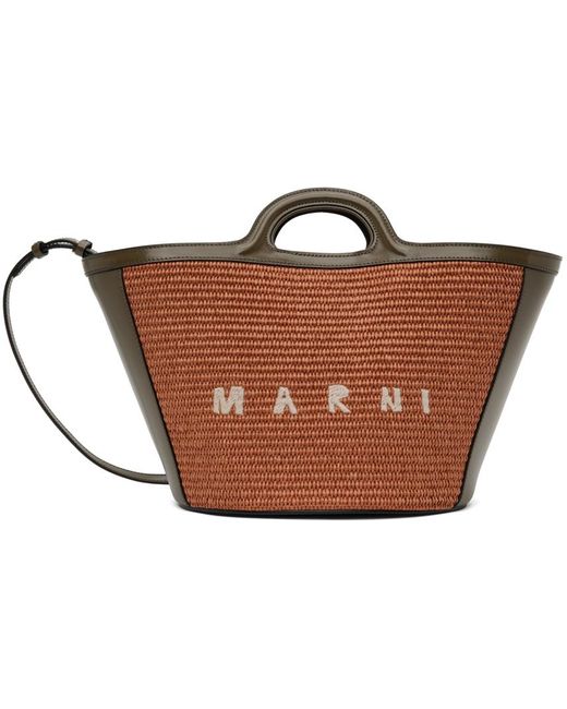 Marni &カーキ スモール Tropicalia バケットバッグ Black